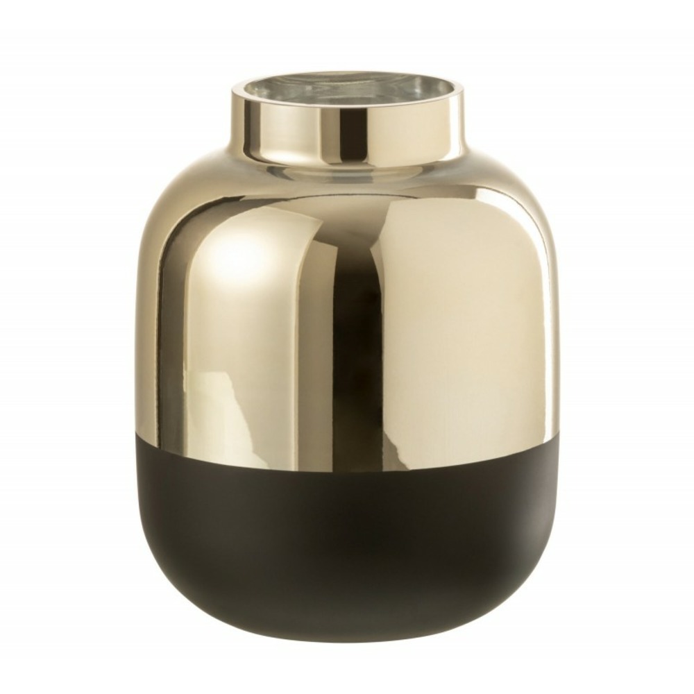 Vase en verre or et noir 17x22cm