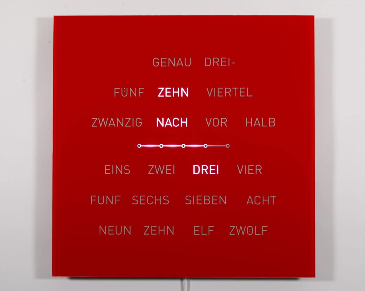 Wortuhr Lisa - ROT - 40cm