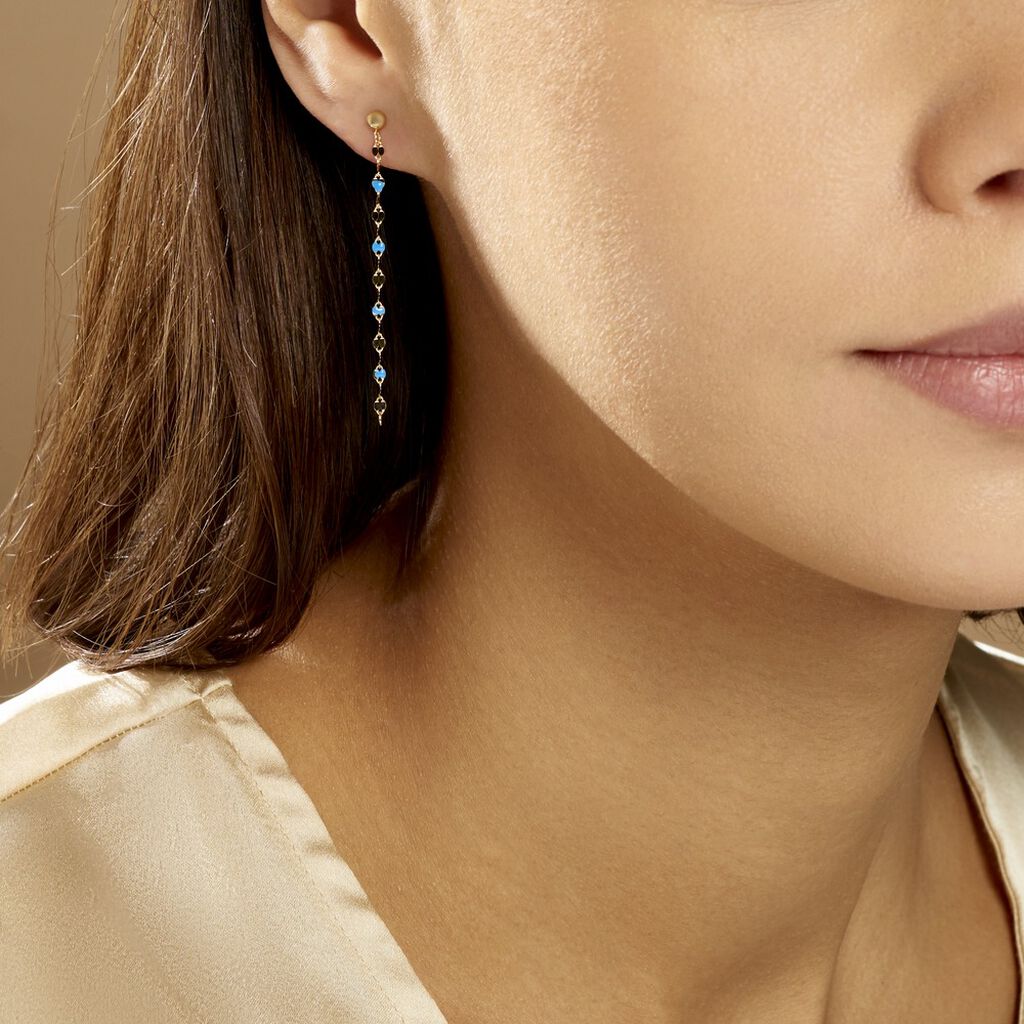 Boucles D'oreilles Pendantes Or Jaune Asteria