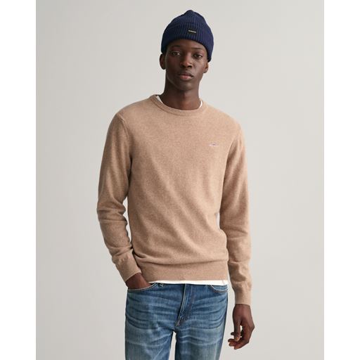 GANT Crewneck Sweater, Sand Melange. 3XL