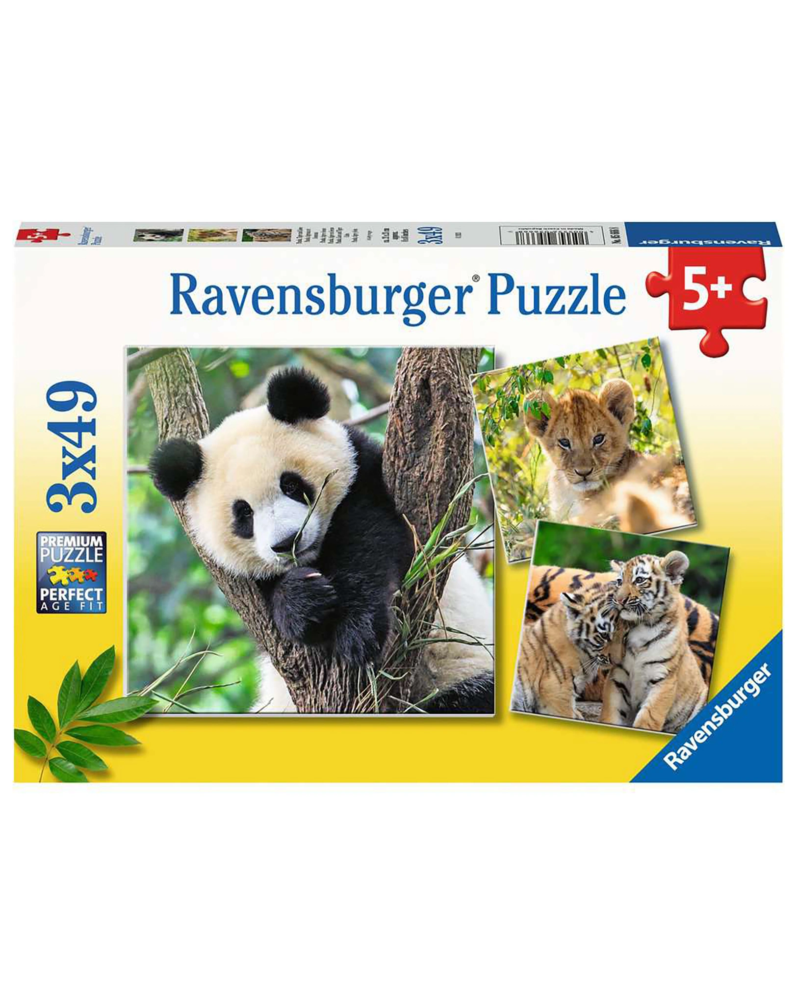 Puzzle PANDA, TIGER & LÖWE 3x49-teilig