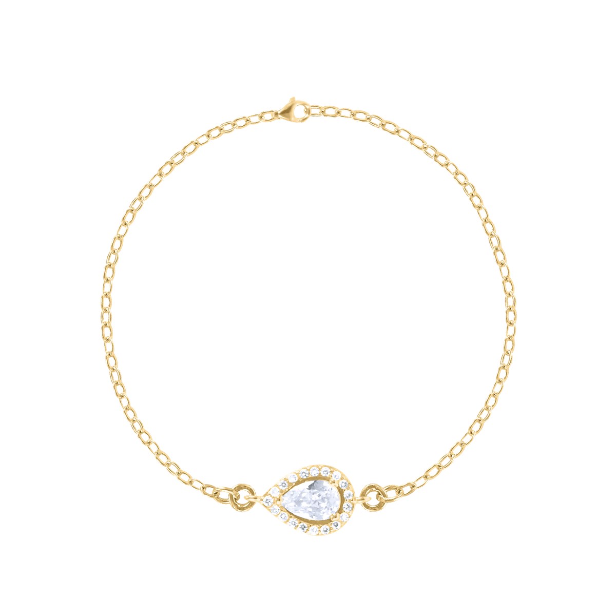 Bracelet plaqué or avec oxydes de zirconium