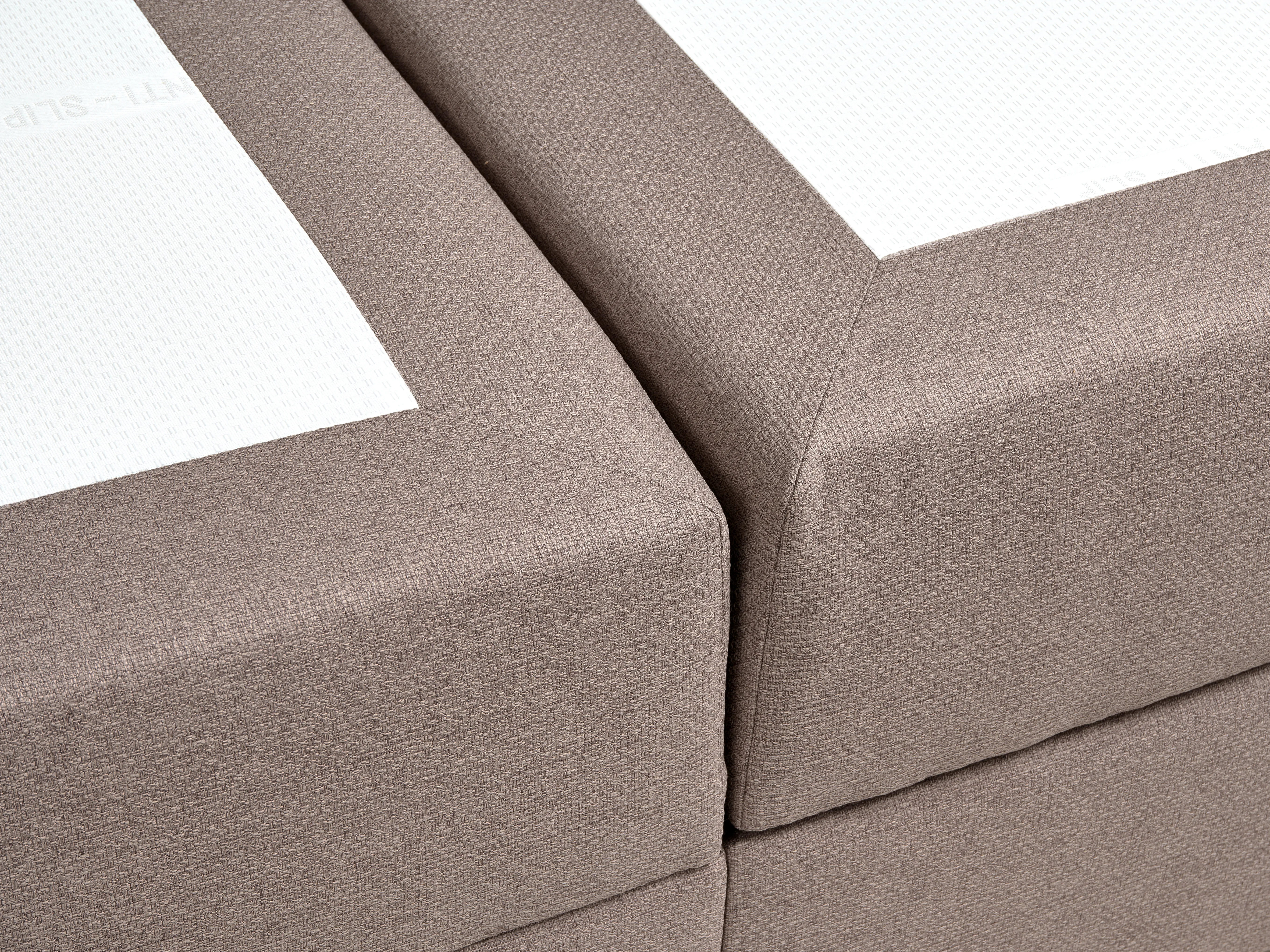 Boxspring met opbergruimte Stof BARONET 180 x 200 cm Taupe