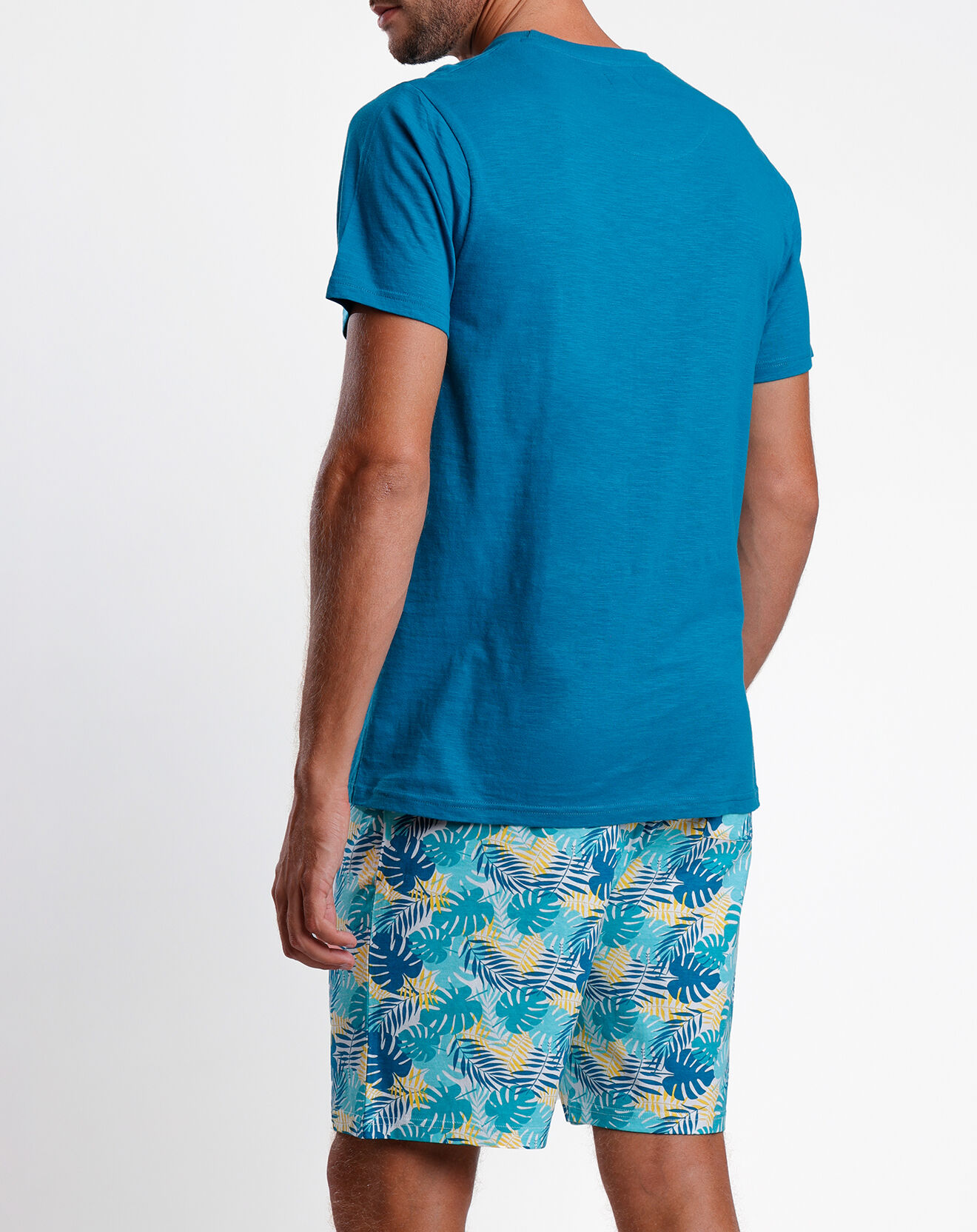 Mr Wonderful Pyjama T-Shirt & Short Théophile bleu océan
