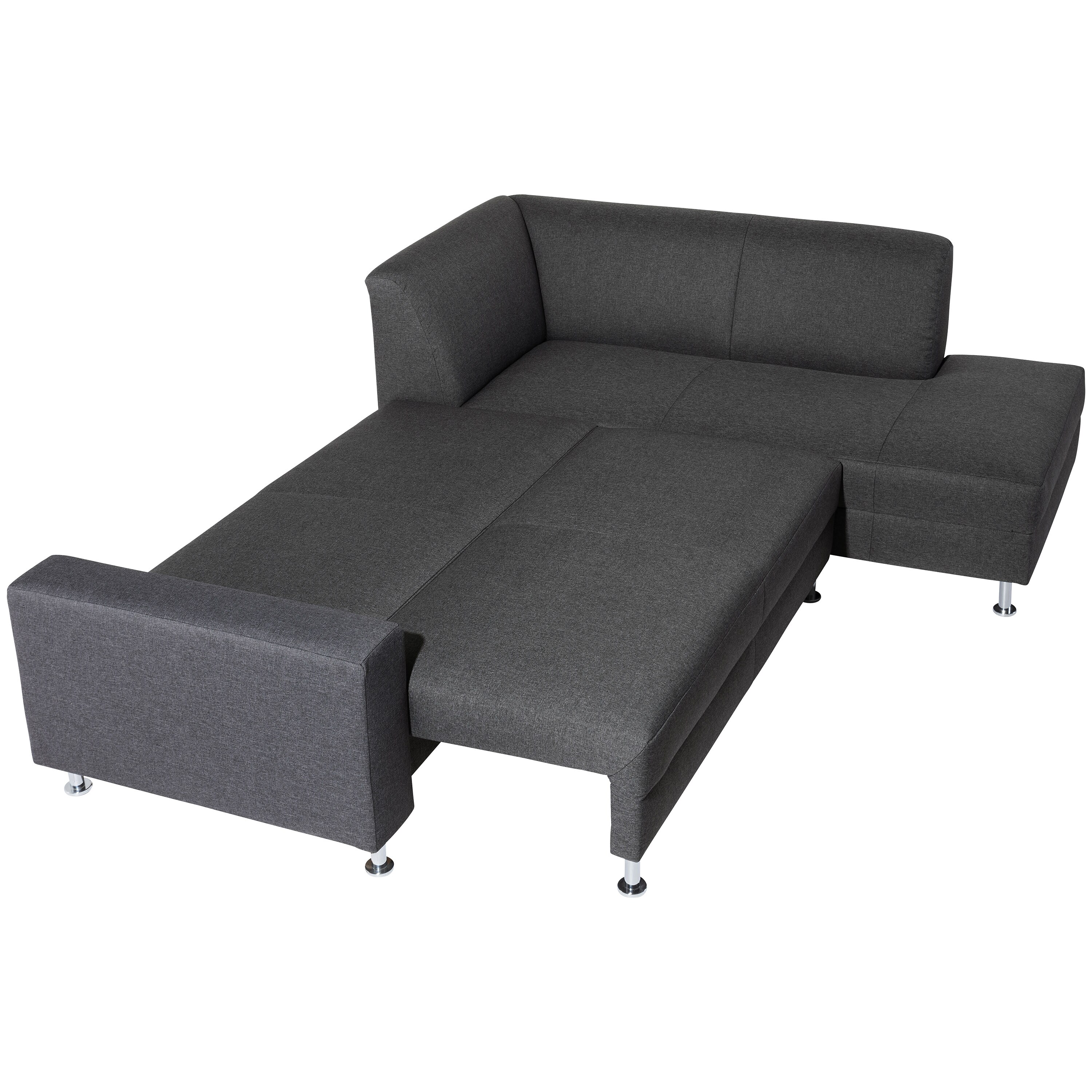 Max Winzer Cicero Ecksofa rechts mit Schlaffunktion Flachgewebe graphit Schlafsofa