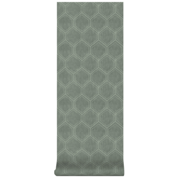 Vliesbehang Hexagon groen 118149