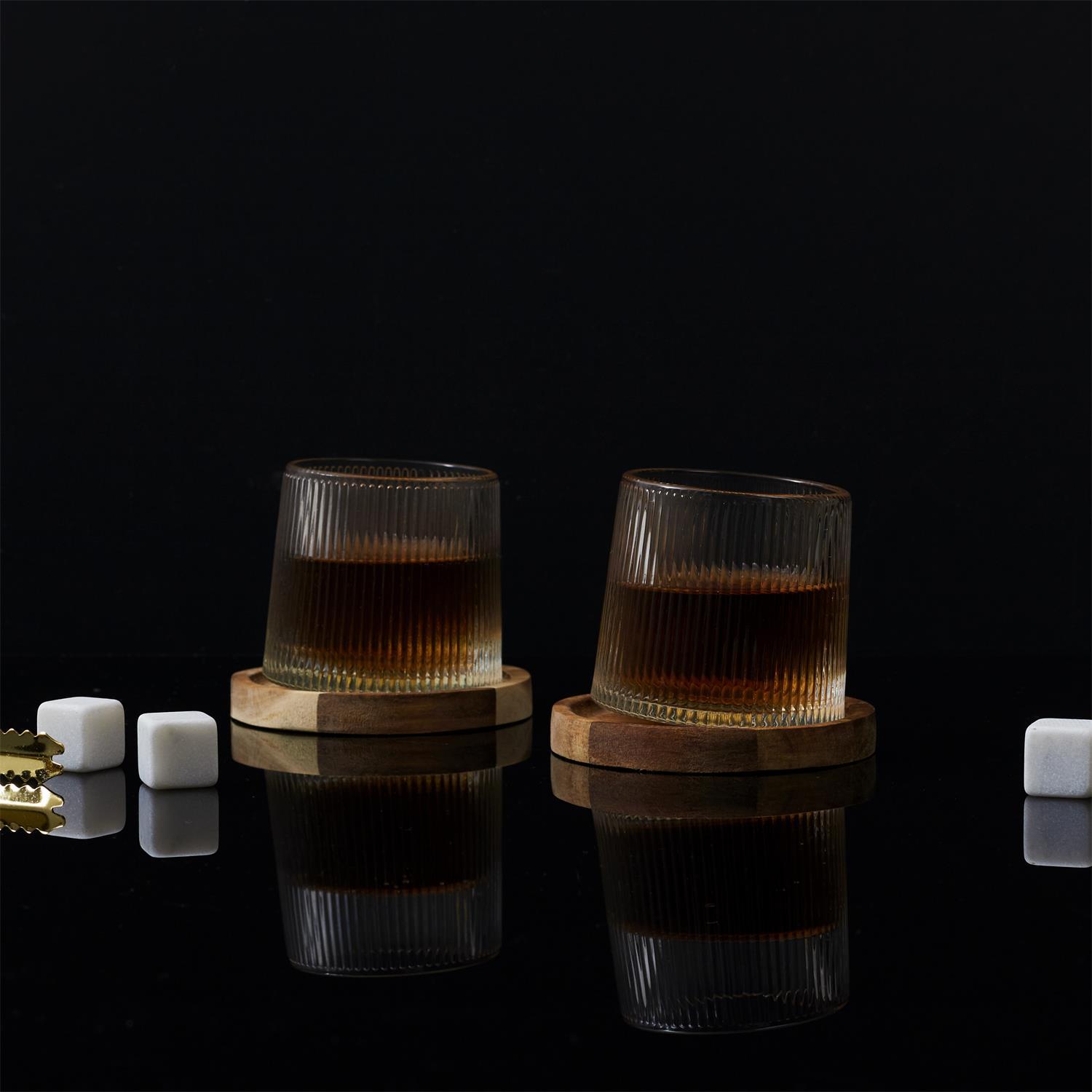 VERRE WHISKY SUPPORT ACACIA X2 PIECES