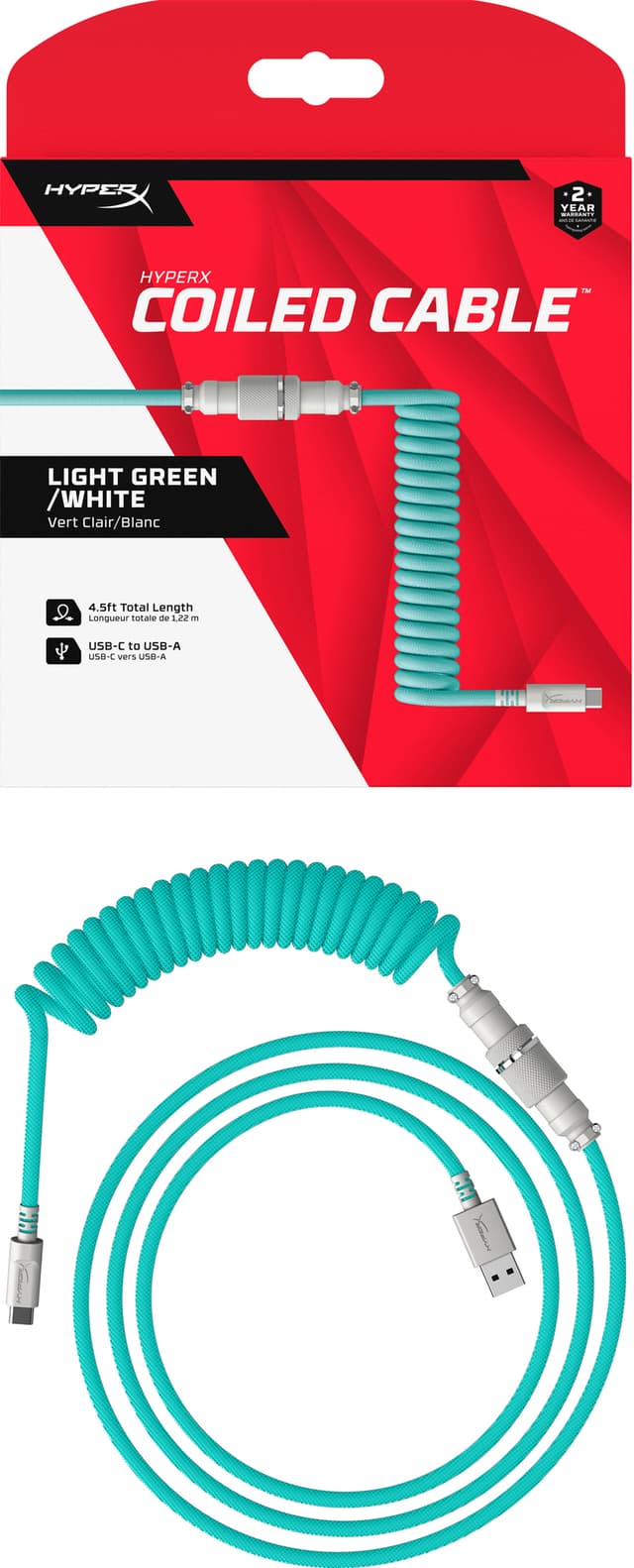 HyperX spiralkabel til tastatur (grøn)