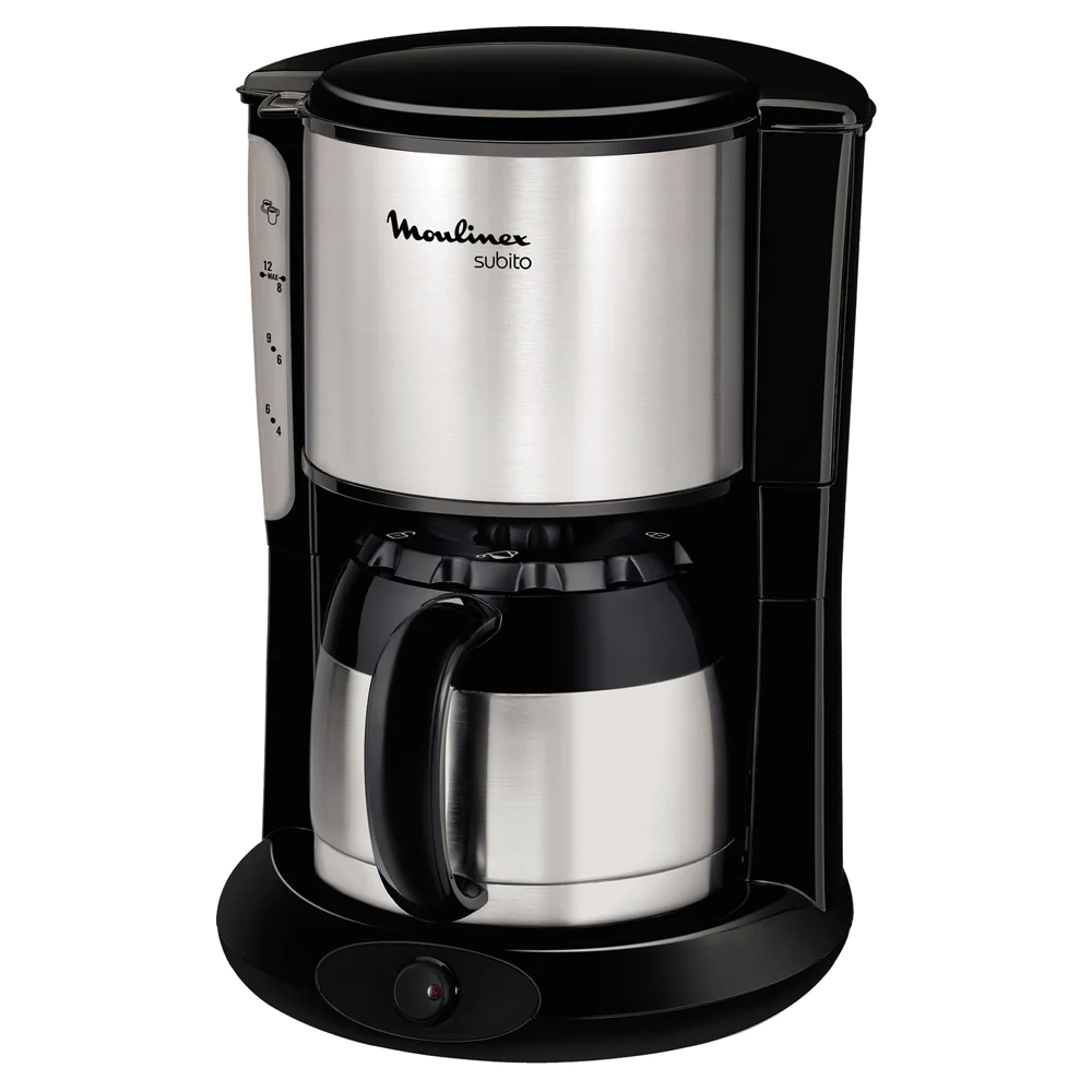 Cafetière Subito isotherme inox et noir Moulinex