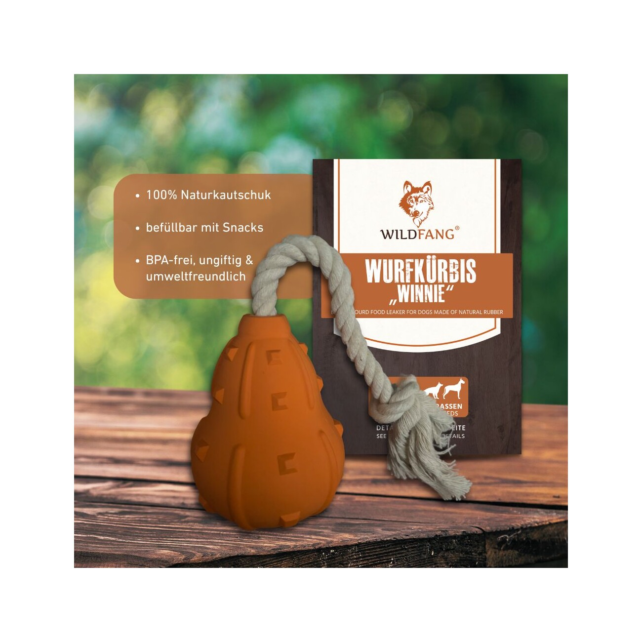 Wildfang ® Naturkautschuk Wurfspielzeug - Wurfkürbis 
