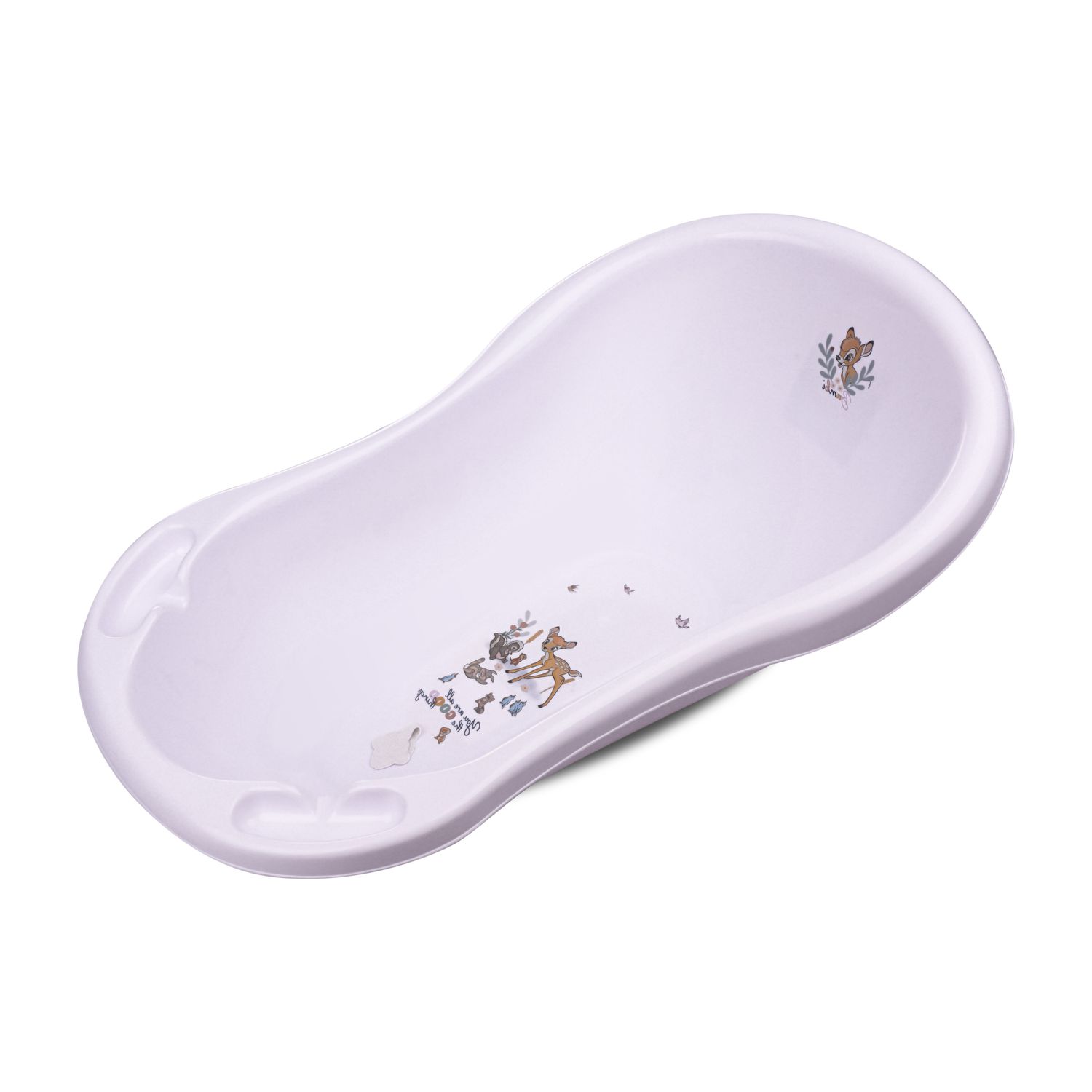Lorelli Babybadewanne Comic 84 cm lang ergonomische Form Ablagefächer ab Geburt weiß uni