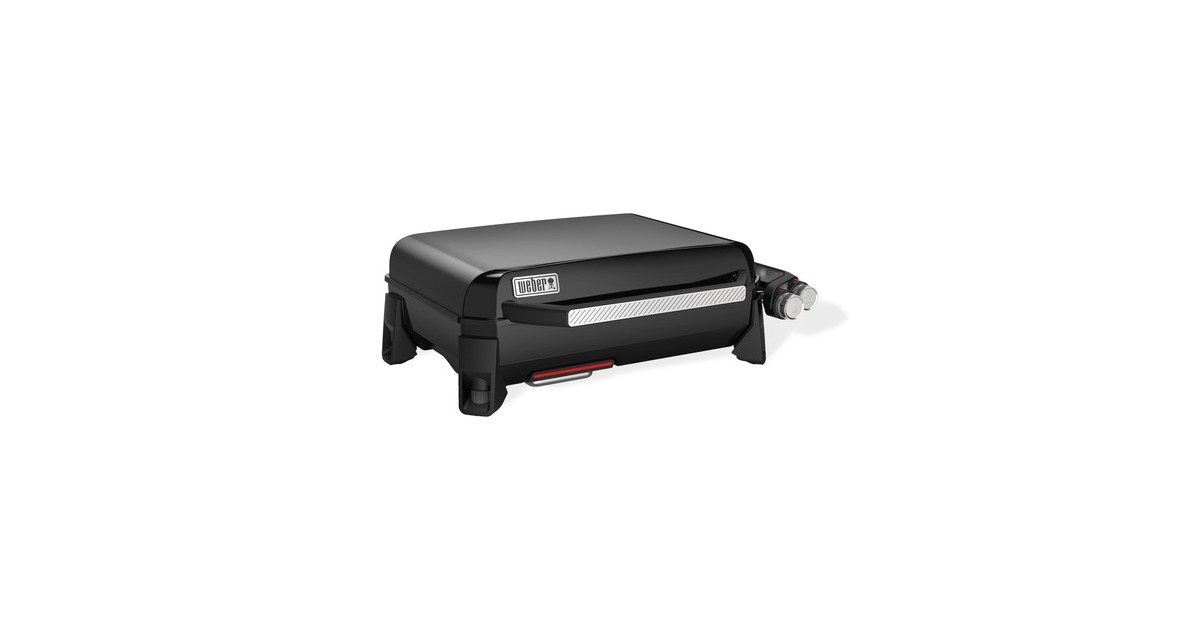 WeberSLATE GP Premium Griddle 56 cm Plancha gasbarbecue   (Zwart, Portable Griddle | 2 warmte-zones | anti-aanbaklaag | verstelbare poten | 260 °C en hoger)