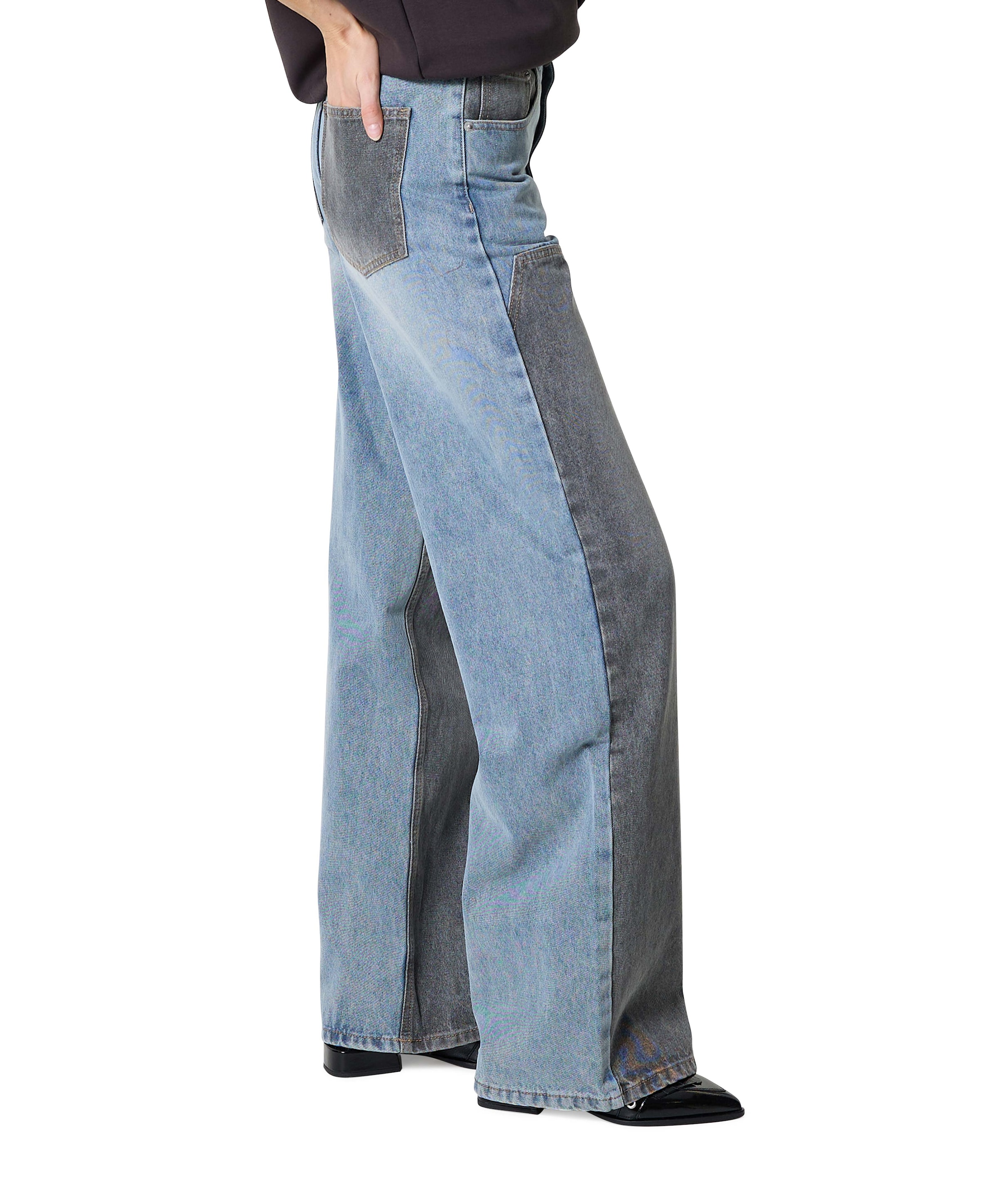 Haute L'Amitié Two-Tone Patch Tall jeans blauw