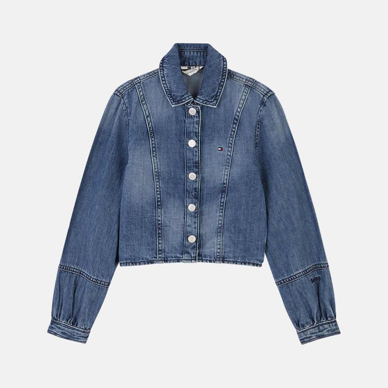 Tommy Hilfiger Chemise en jean courte bleue
