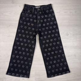 Heart pop denim - zwart
