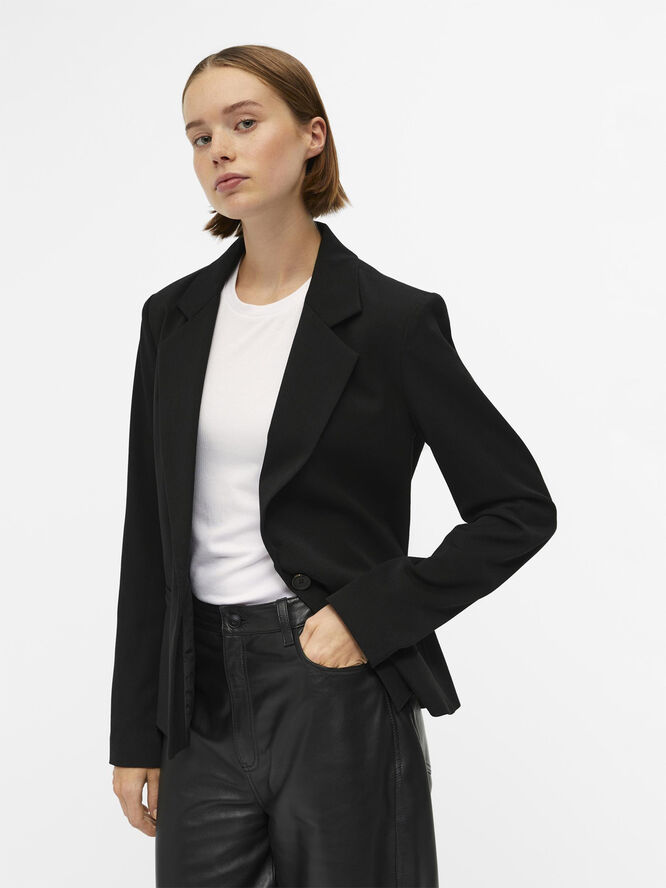 Object OBJLISA L/S BUTTON BLAZER NOOS Black