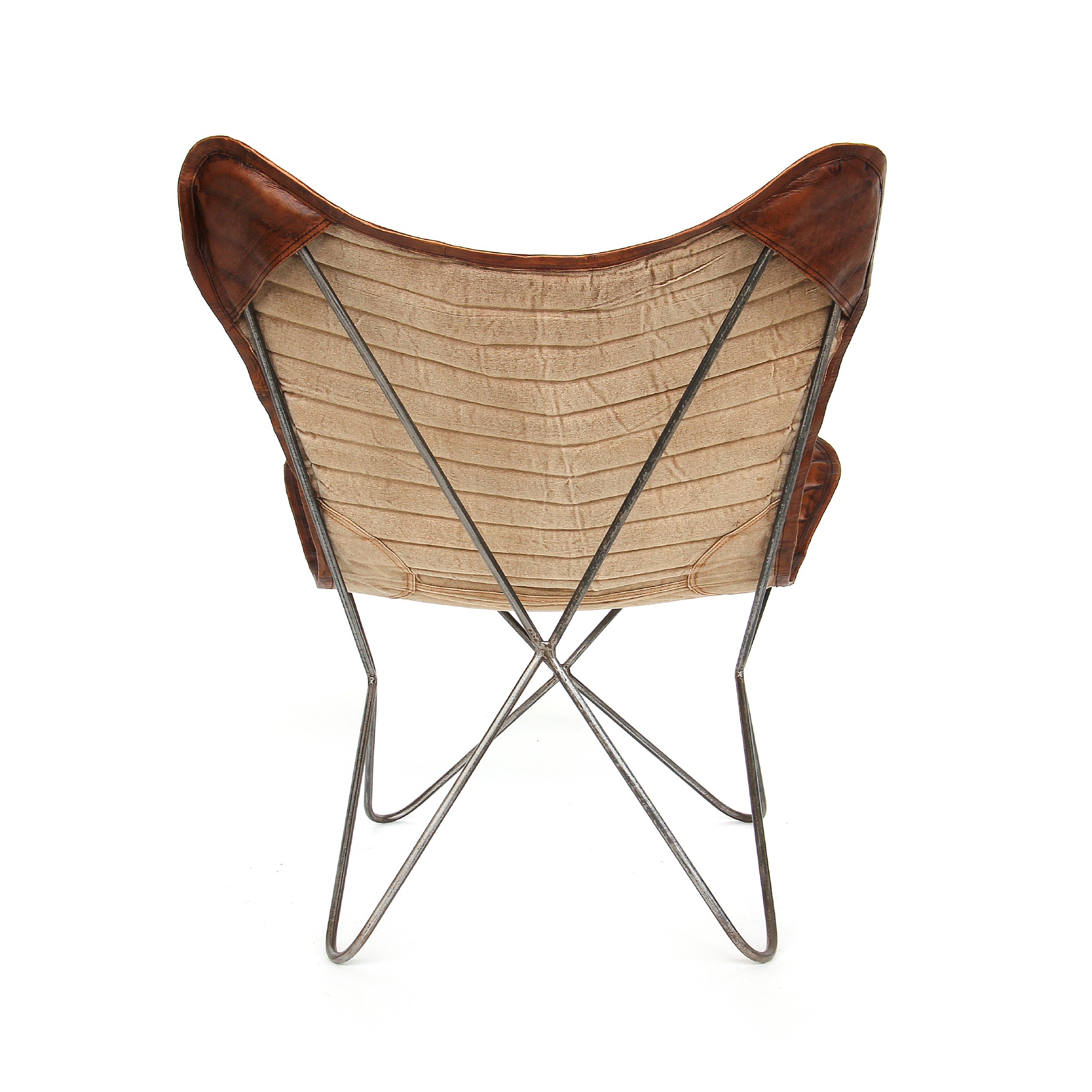 Lounger 'Steve', cognac, vernickelt, T 76 cm, B 76 cm, H 90 cm von fischer's lagerhaus