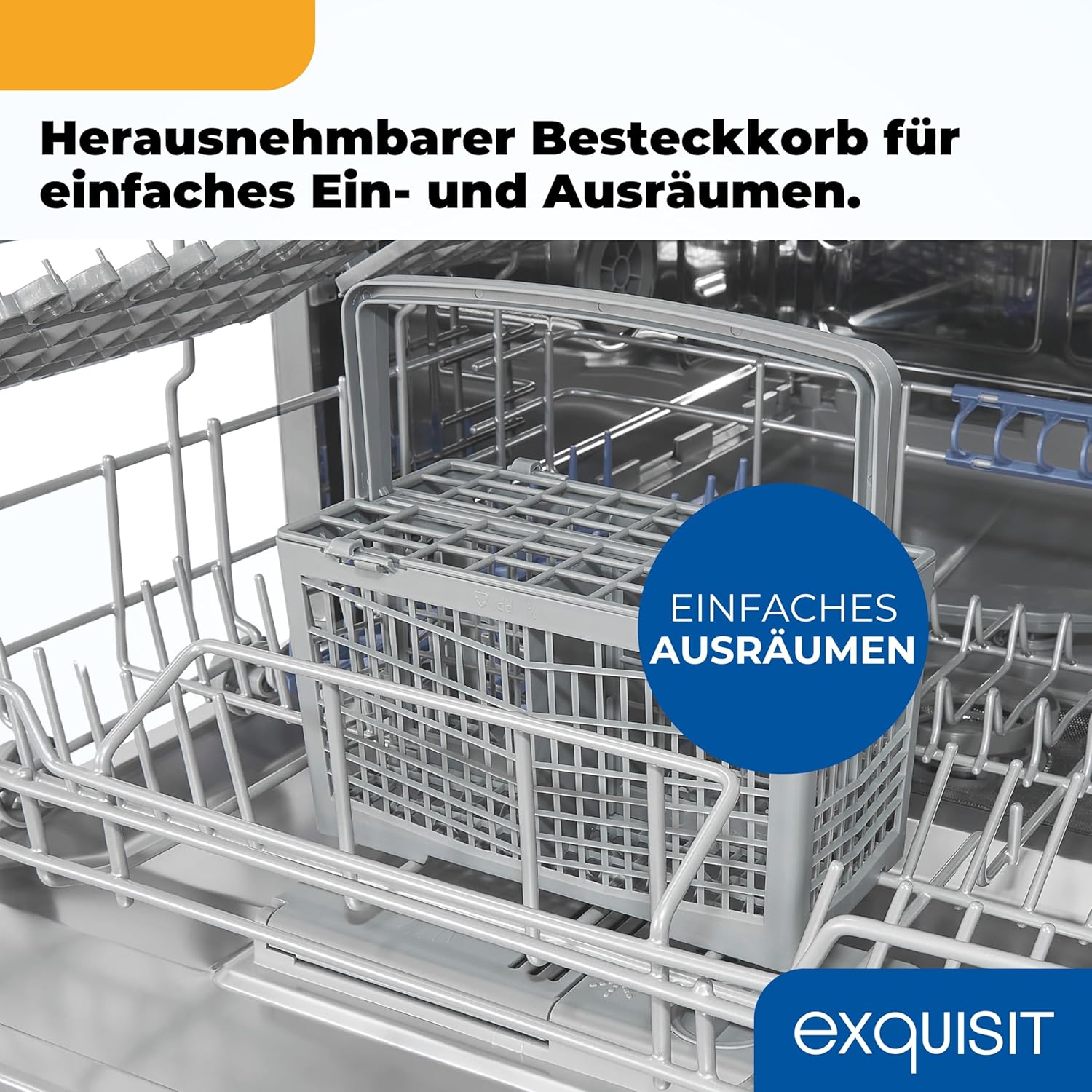 Exquisit Mini-Geschirrspüler, Tischspülmaschine, 55 cm breit, spülmaschine klein, Auto Türöffner, ECO-Modus, GSP5206-030D weiss