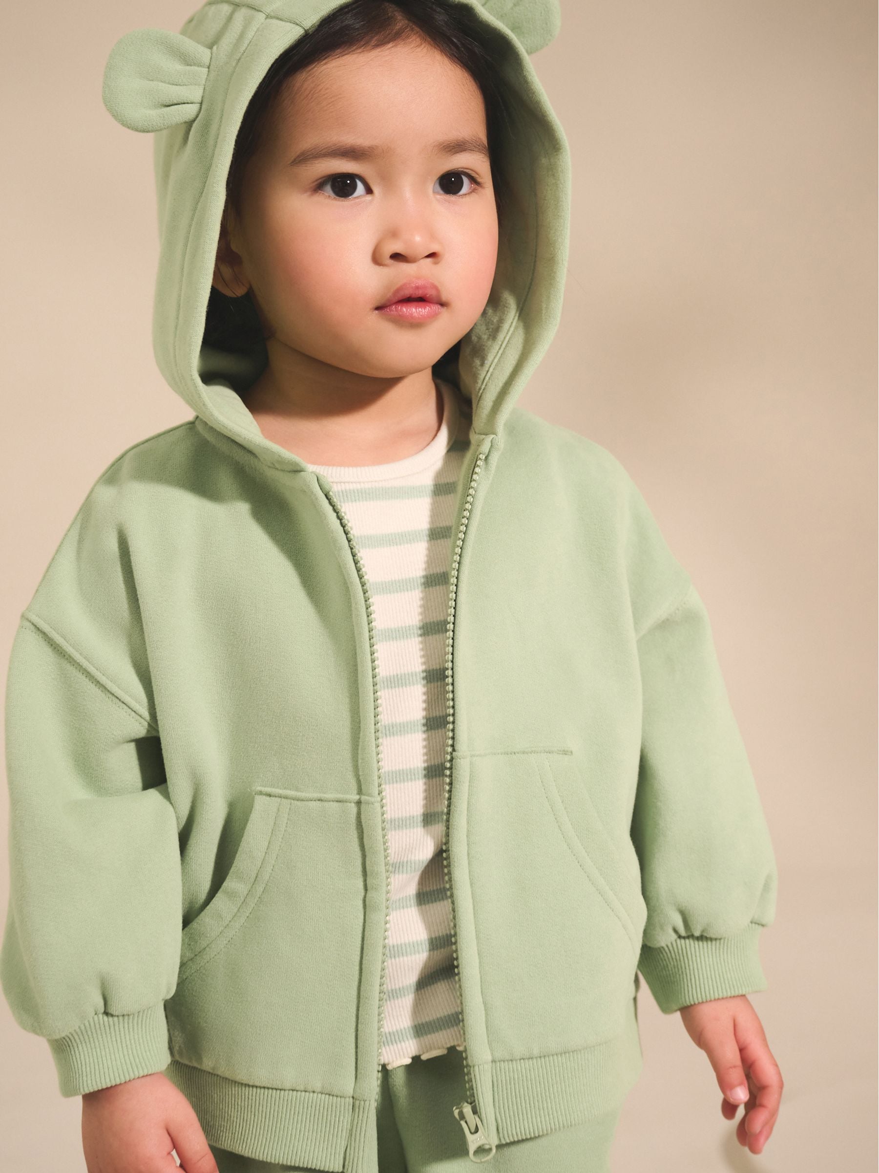 Grijs-groen - Hoodie met ritssluiting (3 mnd-7 jr)