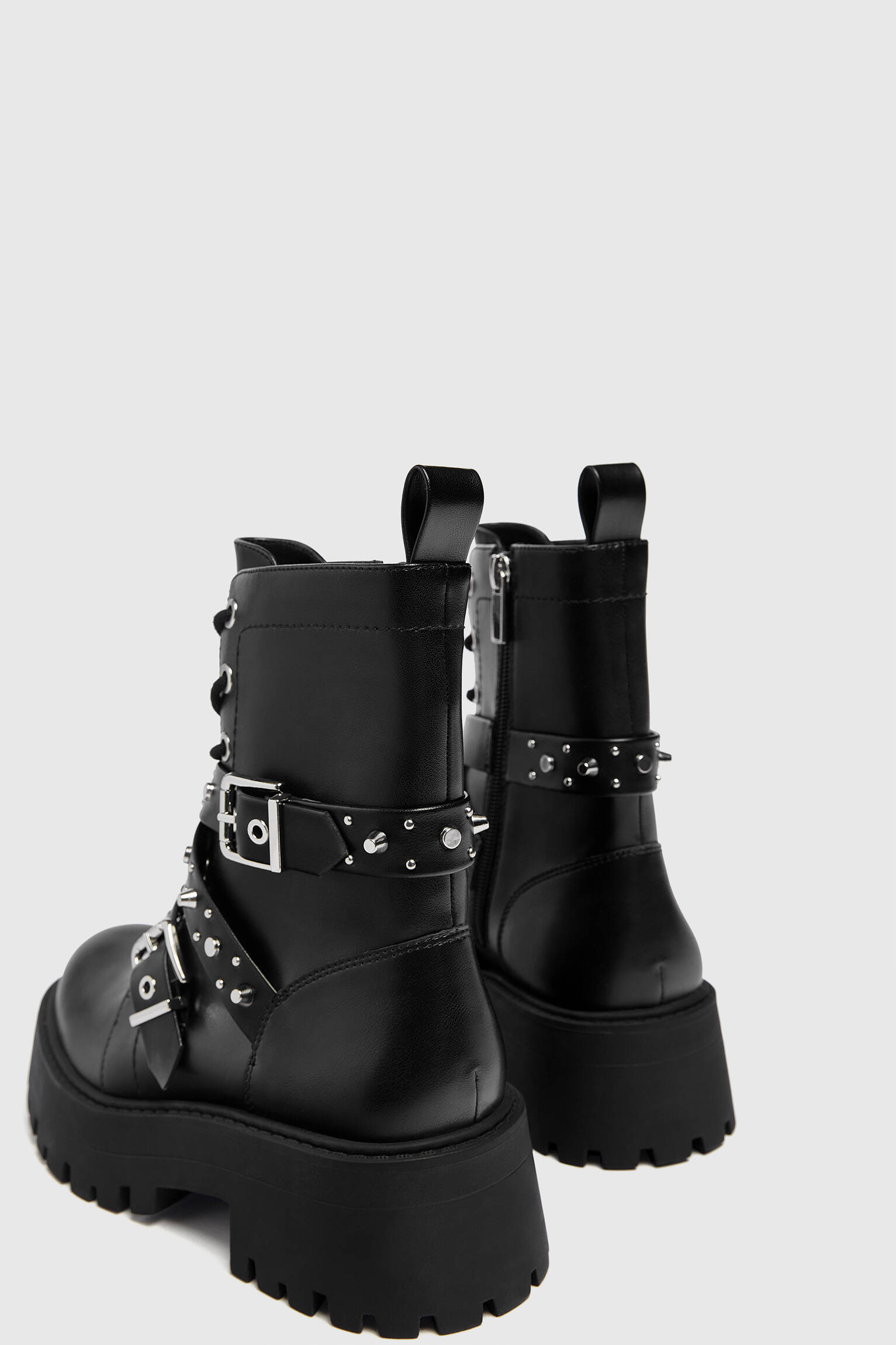 Botas de motociclista com tachas - Pretas