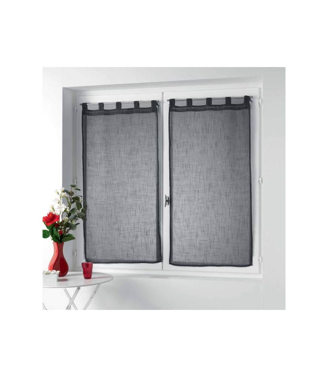 Paire de Voilages Zazy 60x160cm Anthracite
