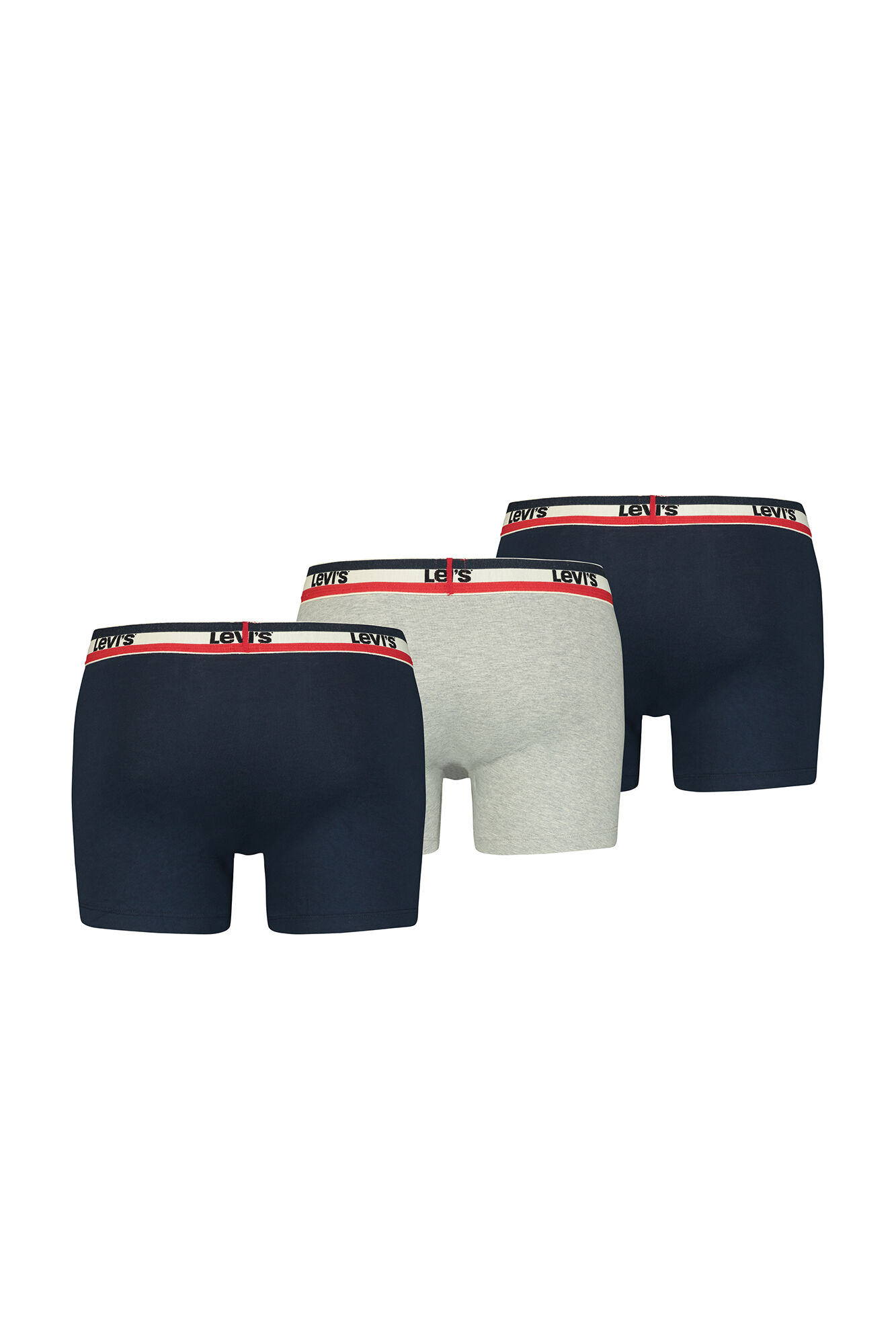 Pacote com 3 cuecas boxer Levi's® com logo esportivo - Azul marinho