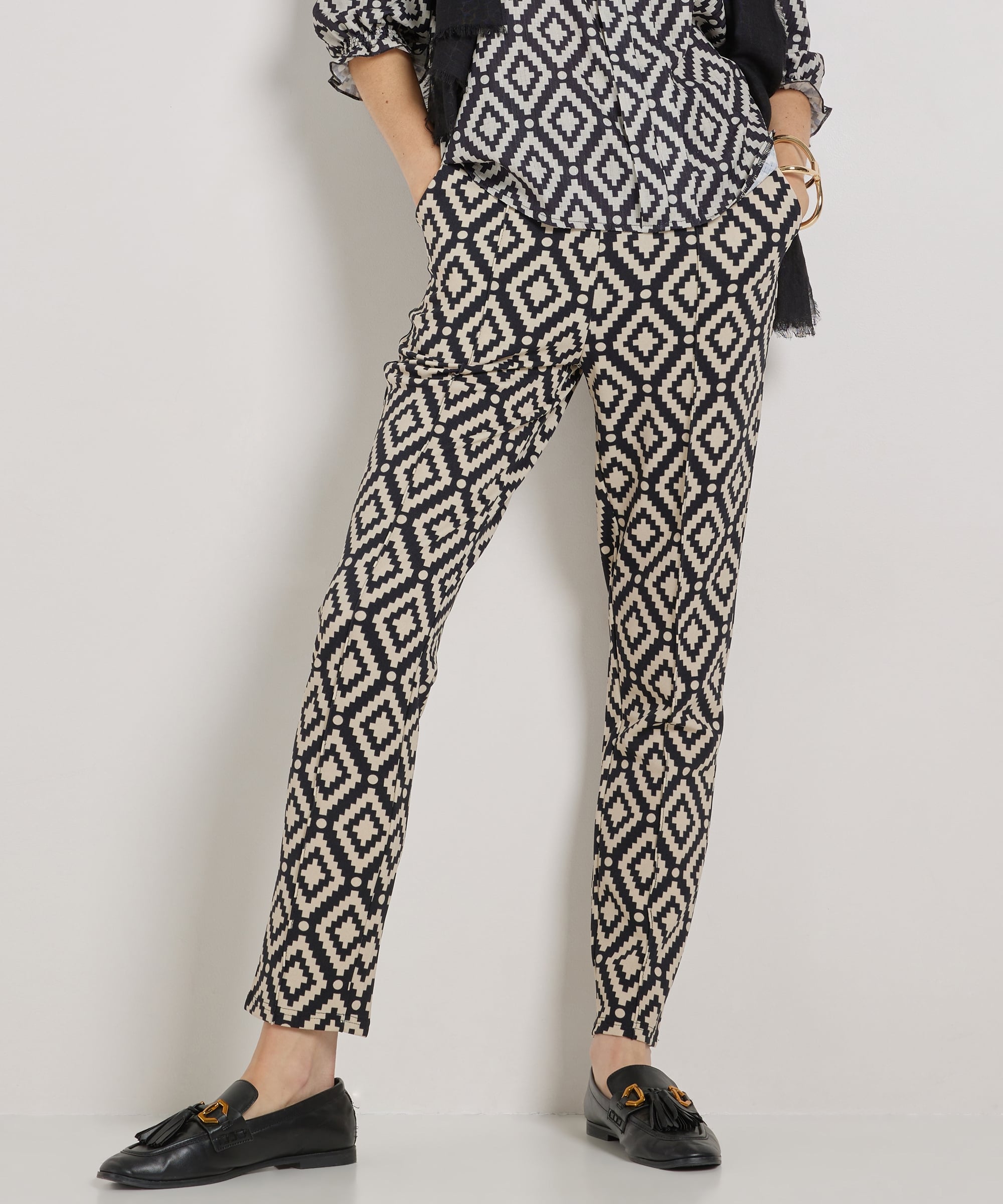 slim fit broek met print