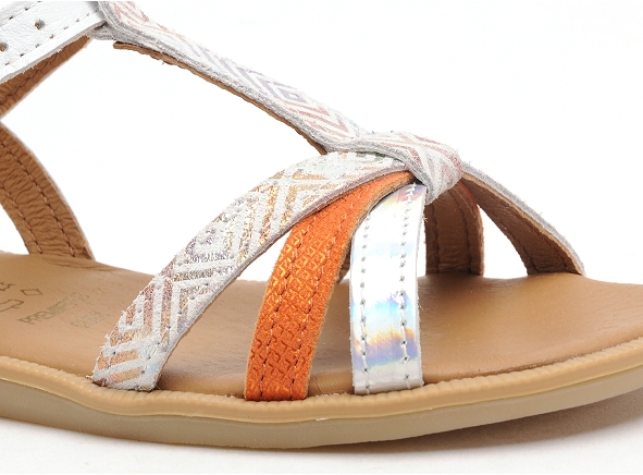 Bellamy nu pieds enfant fillette ina argent