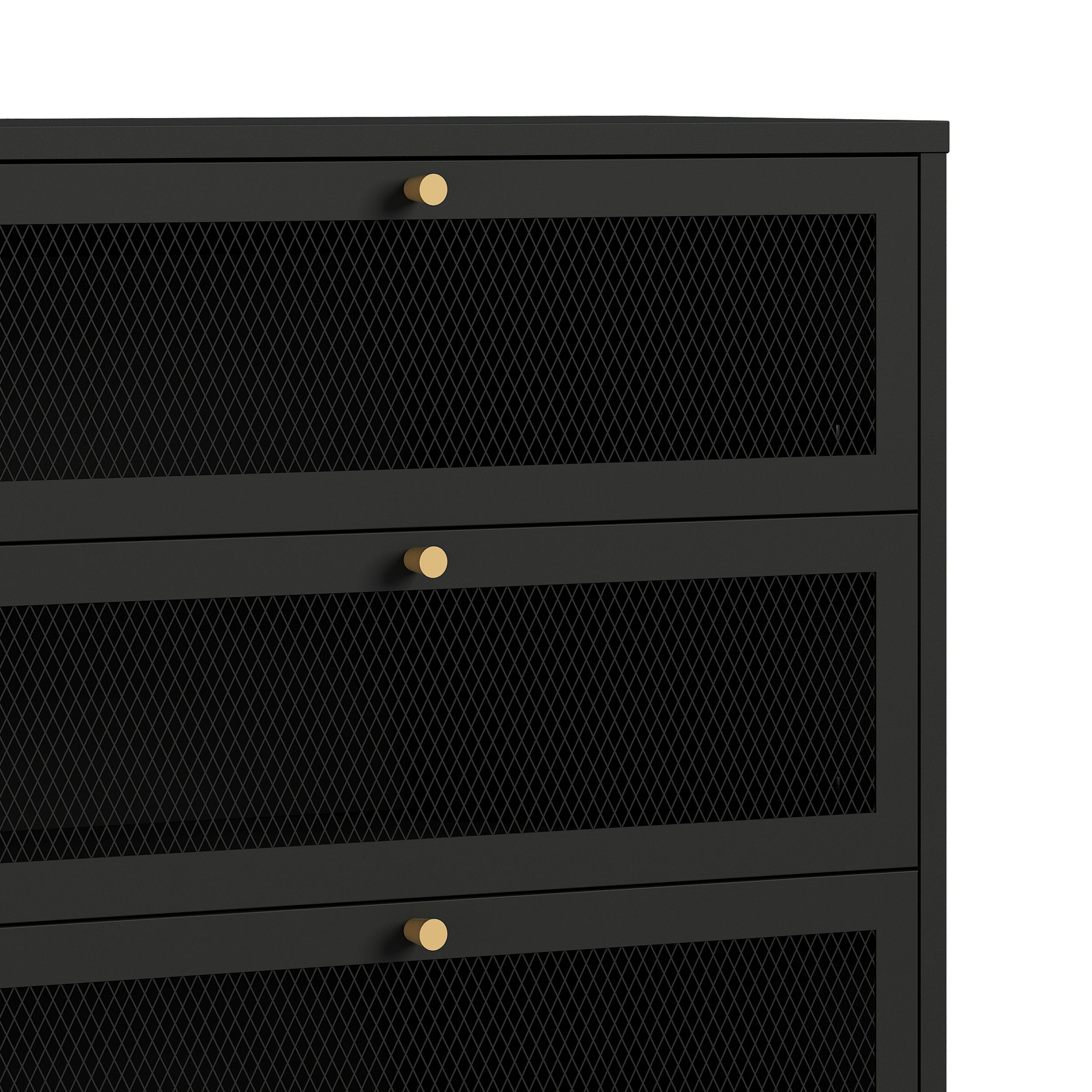 Kommode Metall GILSEY 80 x 105 cm schwarz