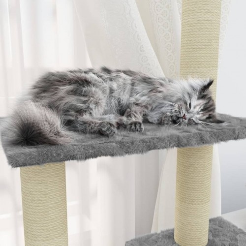 Árvore para gatos Vidaxl com 5 níveis, cinza claro.