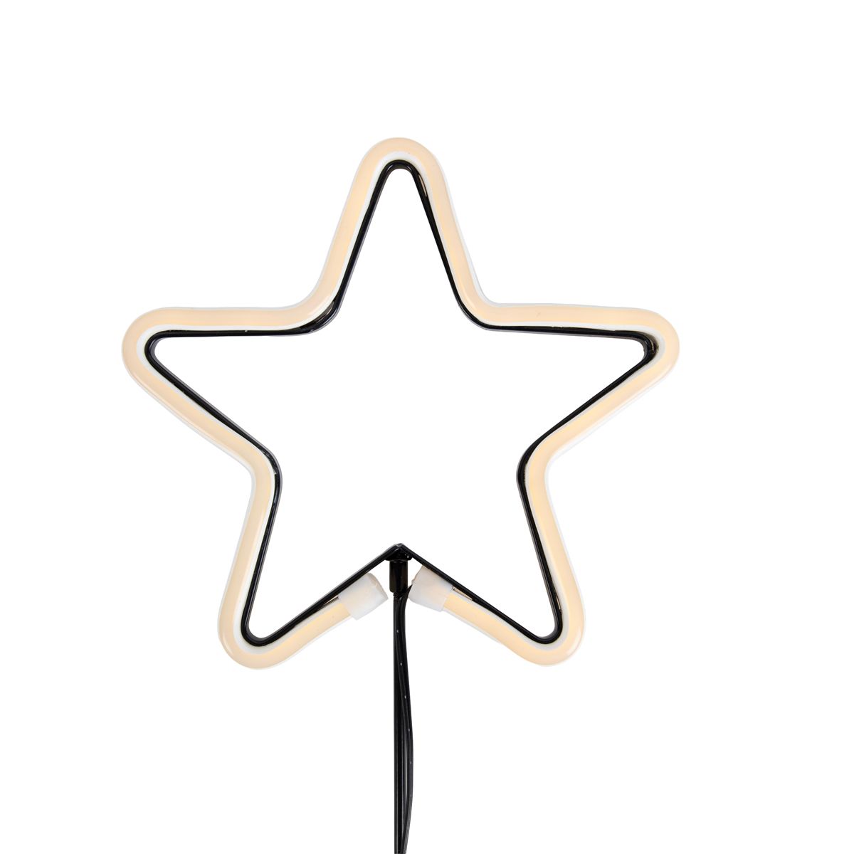 Kerst neon prikspot geel ster incl. LED met timer IP44 - Fura