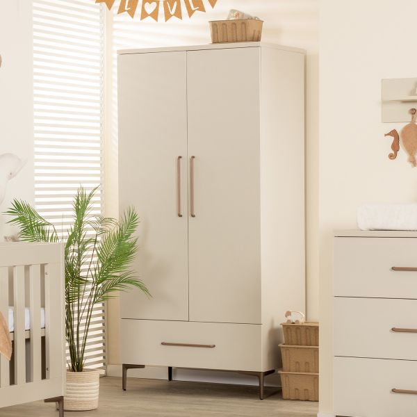 TWF Ledikant 60 x 120 - Commode 3 Laden - Hanglegkast 2 Deuren 1 Lade Salerno Metaal