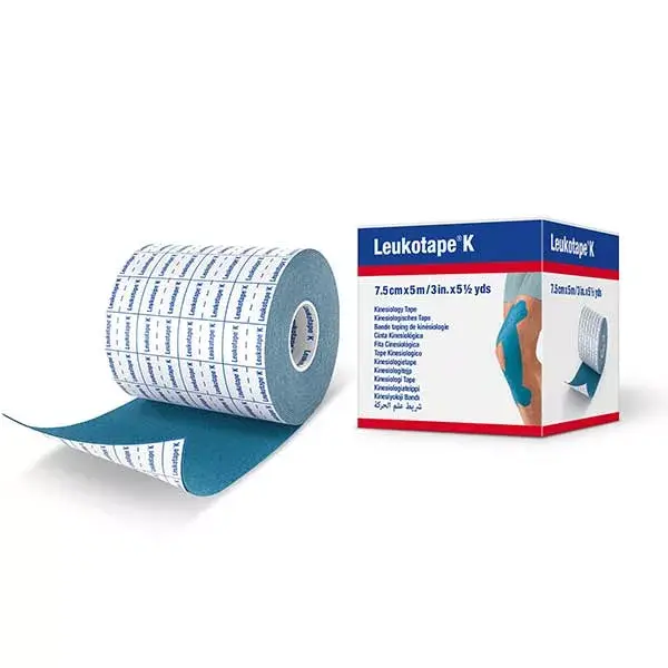 Fita adesiva elástica Leukotape K azul, 7,5 cm x 5 m