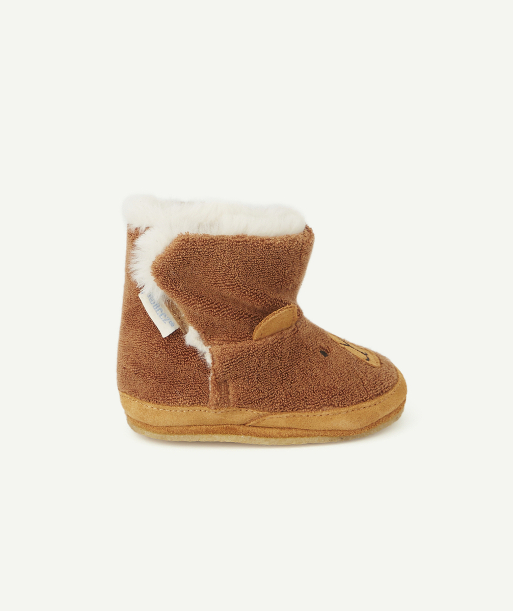 ROBEEZCHAUSSONS BÉBÉ EN CUIR ET FOURRURE MARRON