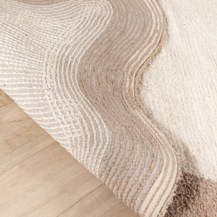 Wasbare loper - Hazy Beige/Creme