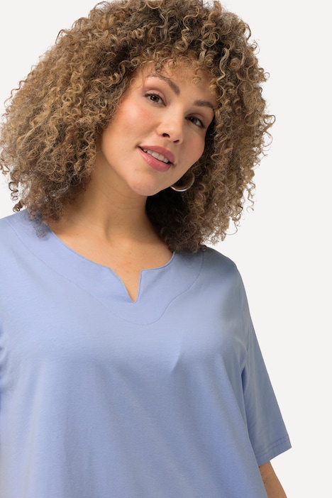 T-Shirt, A-Linie, Tunika-Ausschnitt, Halbarm