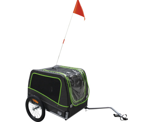 Karlie GO fietskar, ca. 130 x 70 x 54 cm, cabine ca. 76 x 53 x 54 cm, voor honden tot 30 kg, grijs/groen