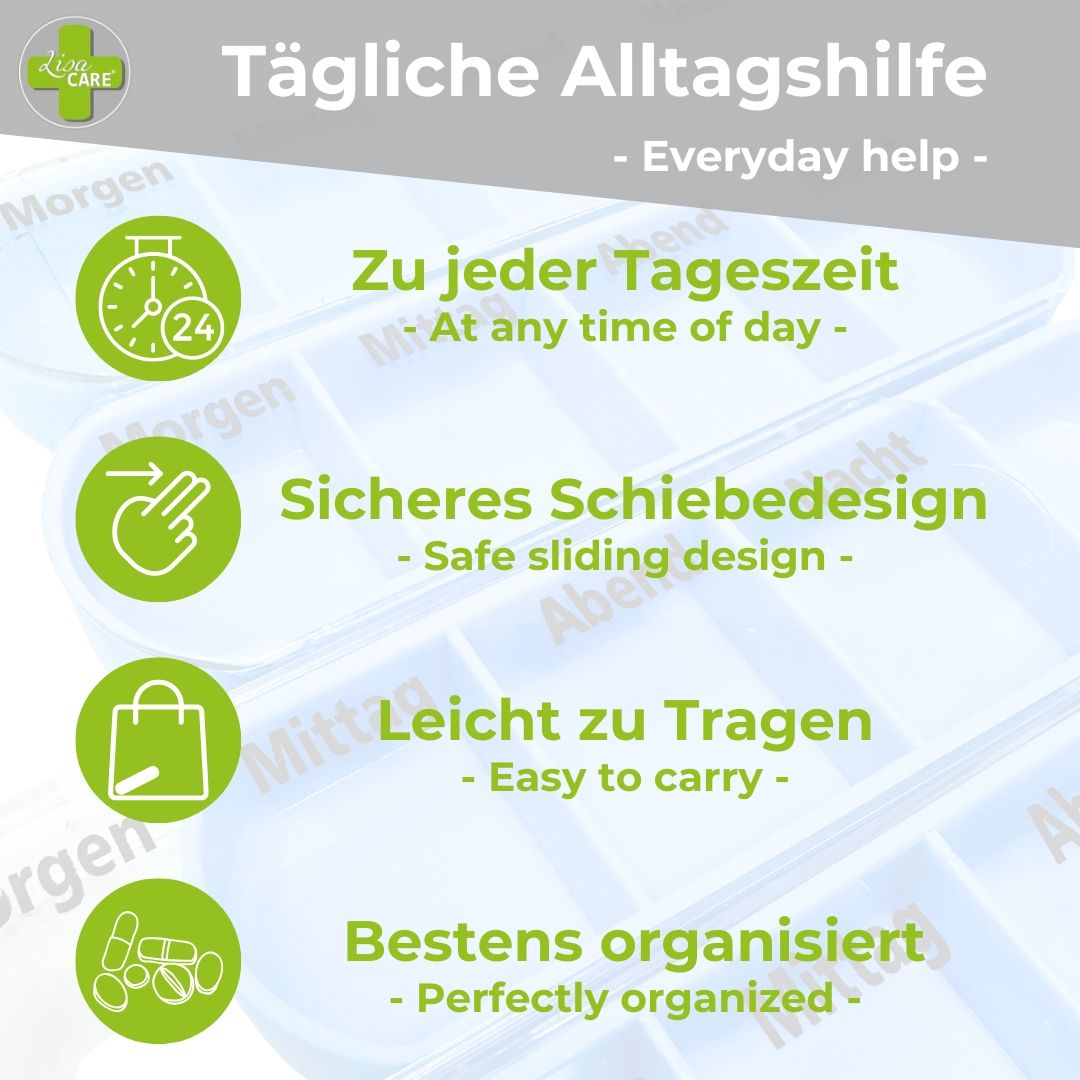 LisaCare Tablettenbox - 7-Tage Medikamentendosierer