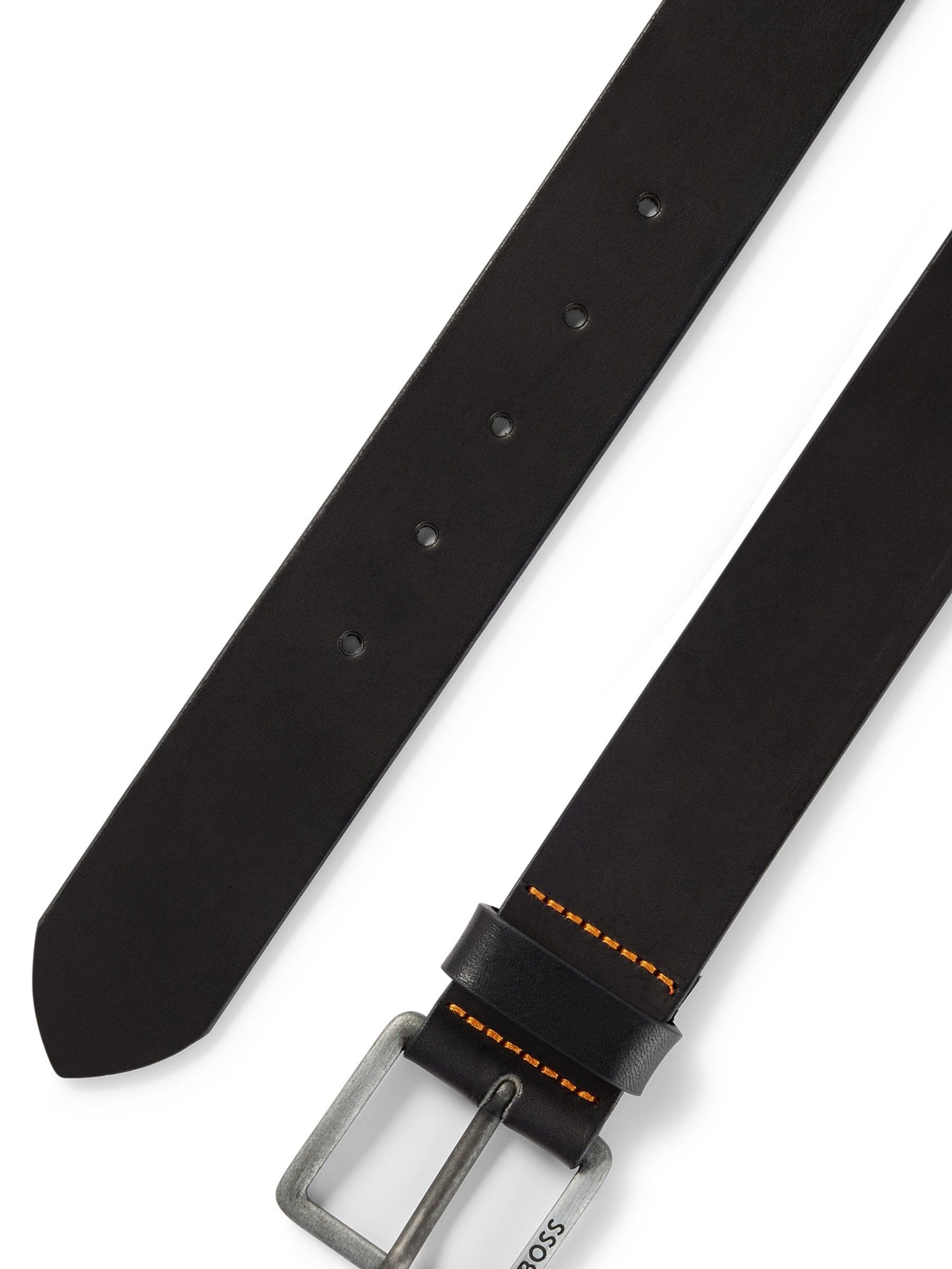 Zwart - BOSS Baxton Leather Belt