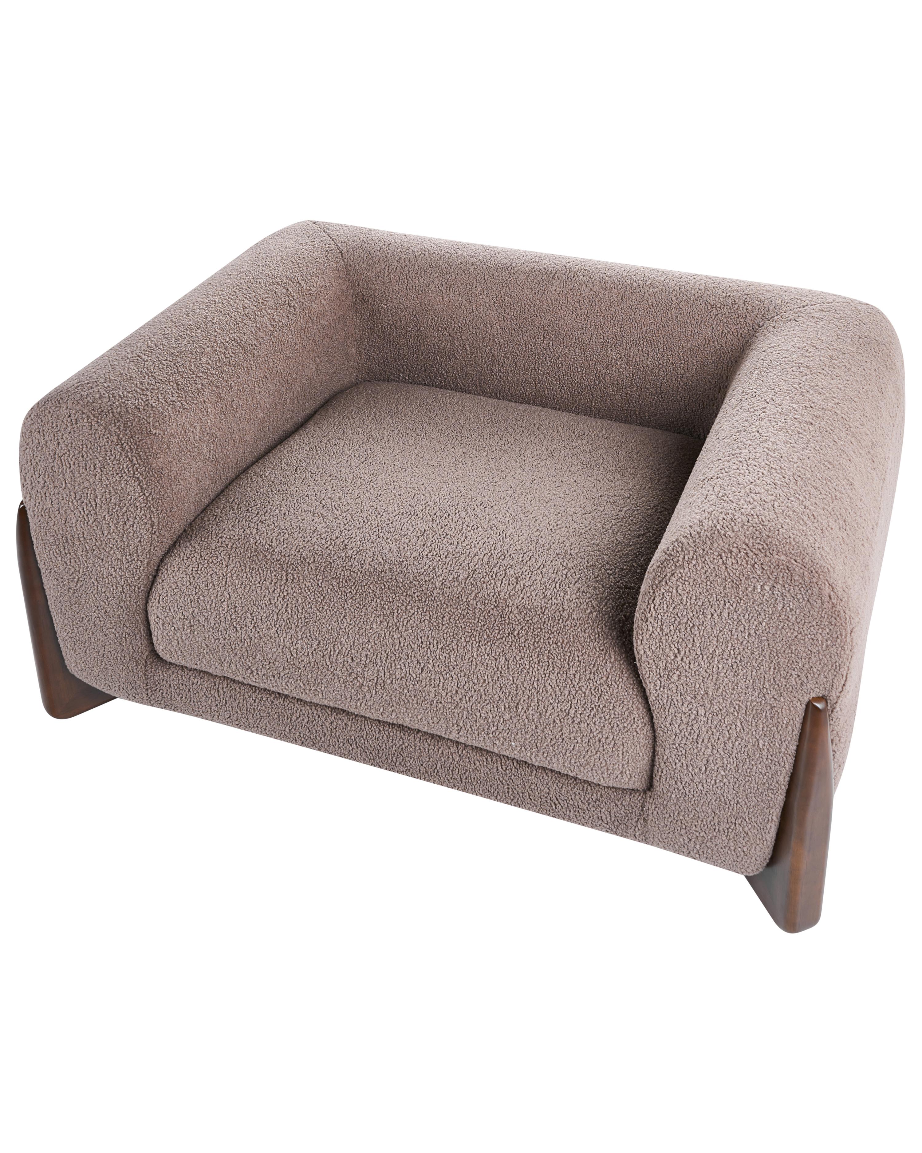 Fauteuil VINLIDEN Bouclé Bruin
