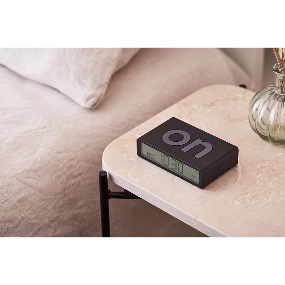 Flip Classic Digitaler Wecker Nachttisch Uhr mit LCD Display (LEX-LR157N0) - Black
