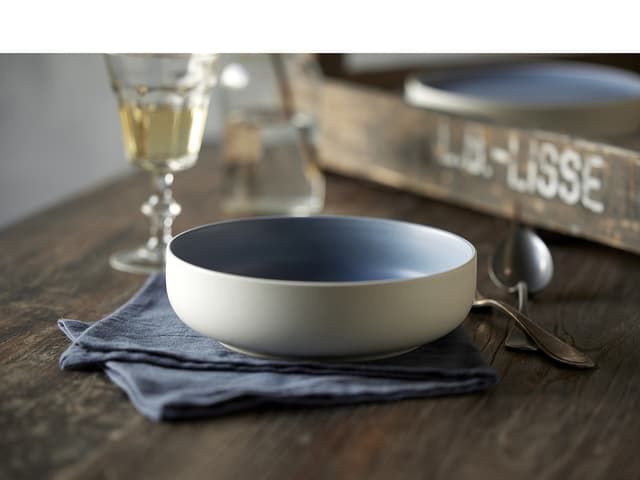 Studio Round Pastaskål Matte white/Matte river