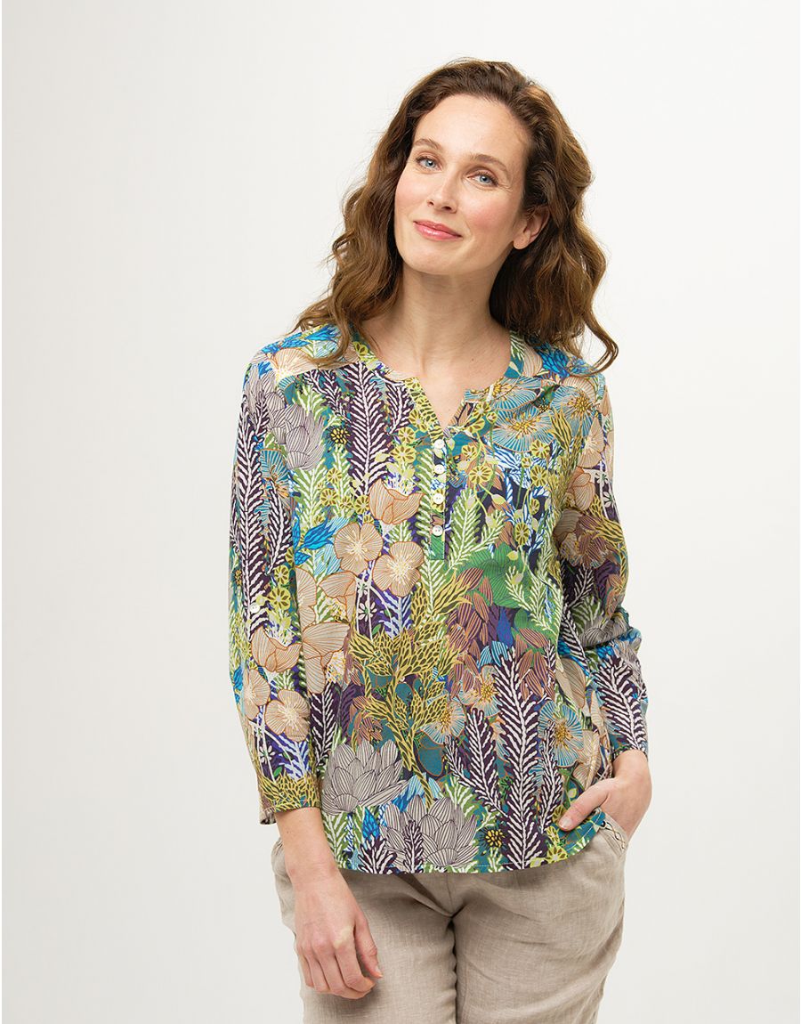 Blouse 100% coton bleu