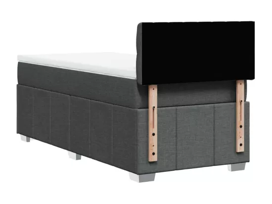 Sommier à lattes de lit et matelas Gris foncé 90x190 cm Tissu
