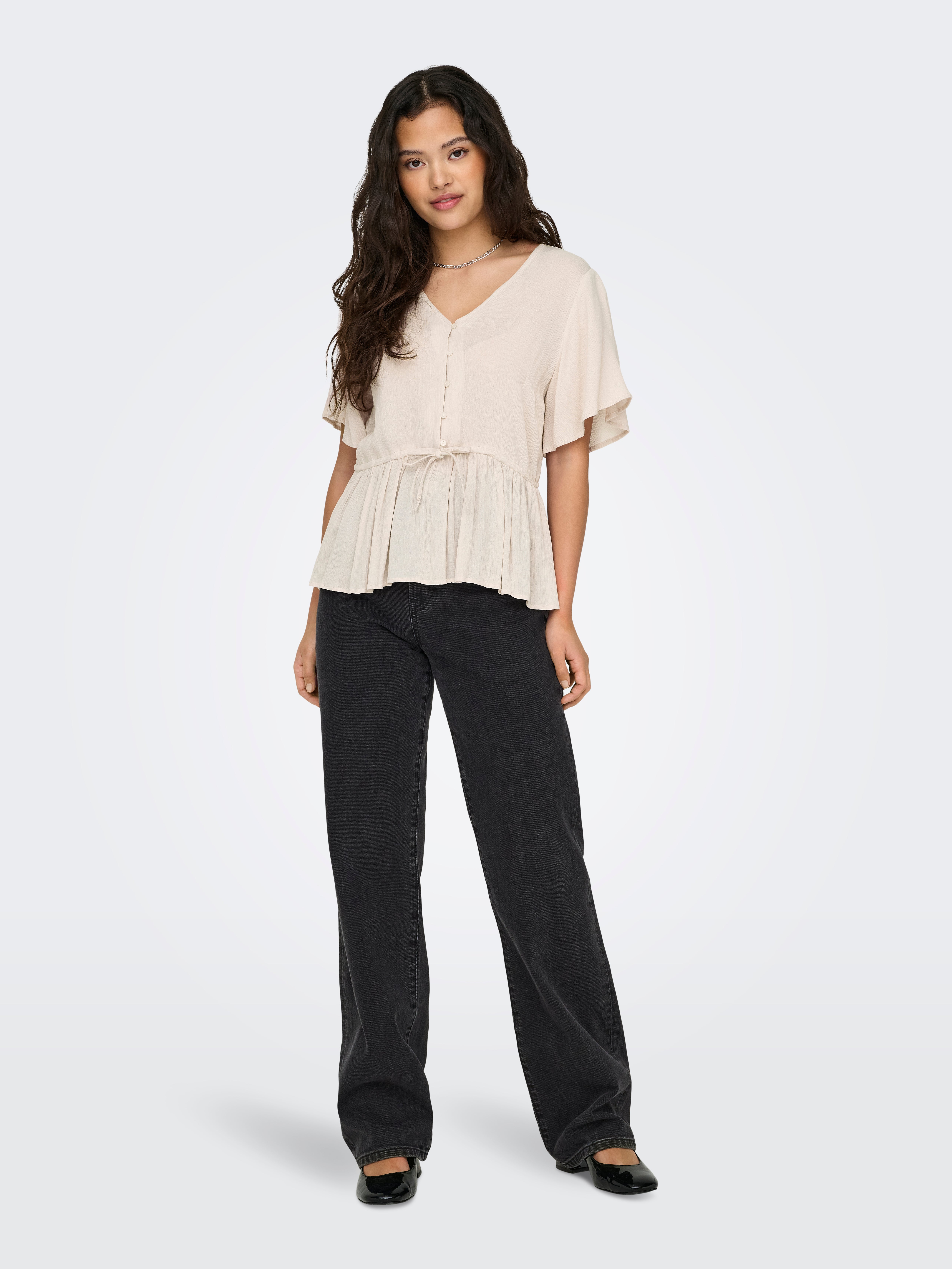 ONLSILJE Hohe Taille Gerade geschnitten Jeans Washed Black