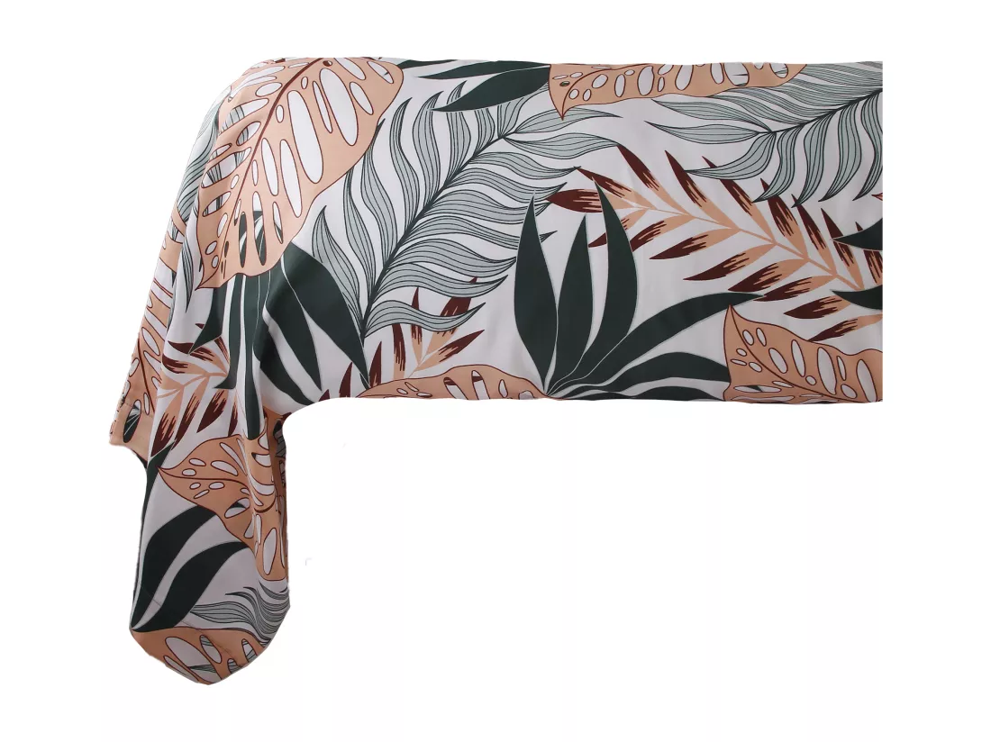Taie de traversin 86x185 cm satin de coton imprimé Tropical