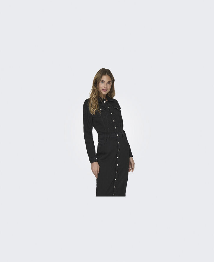 ONLY ONLELLEN LS LONGSTRETCH DNM DRESS R Washed black