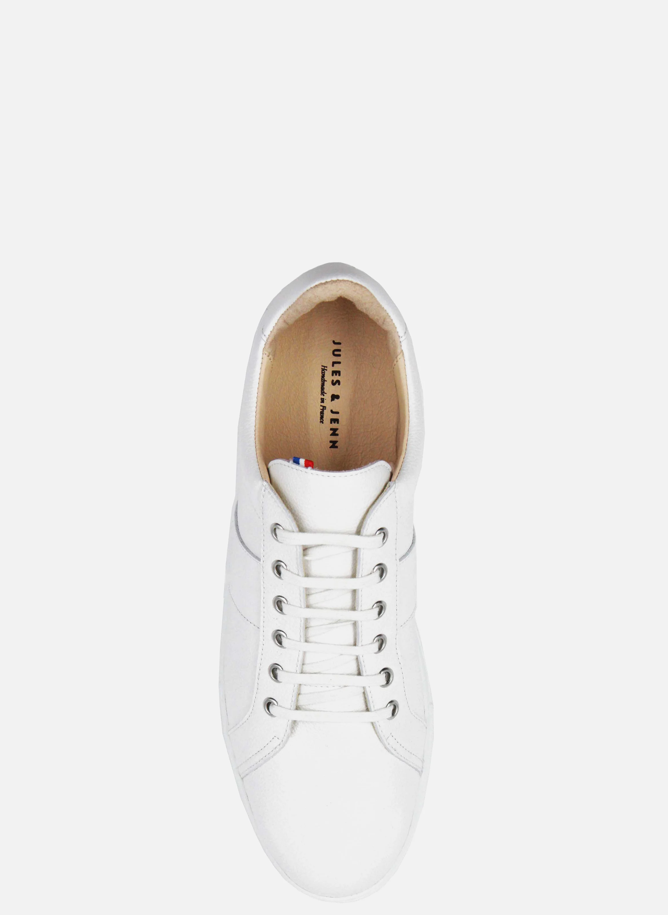 Baskets mif cuir grainé | Blanc