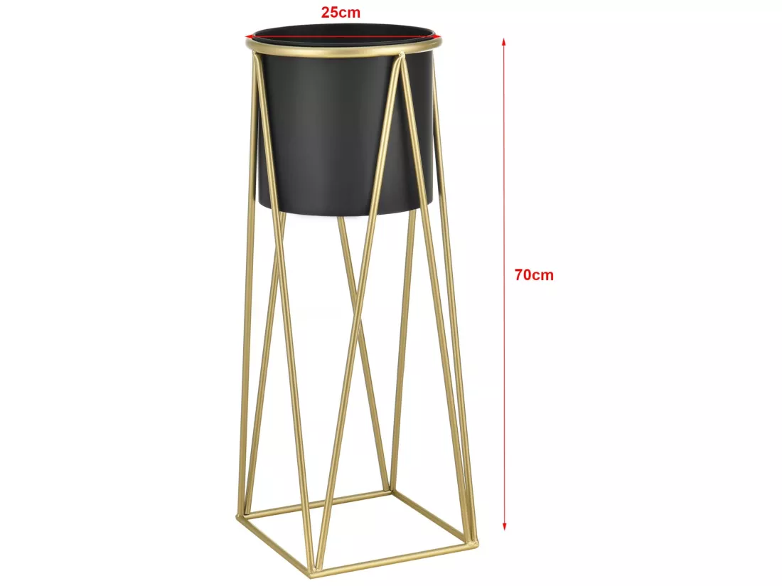 Set De 2 Supports De Plante Lennik Laiton Noir [en.casa]
