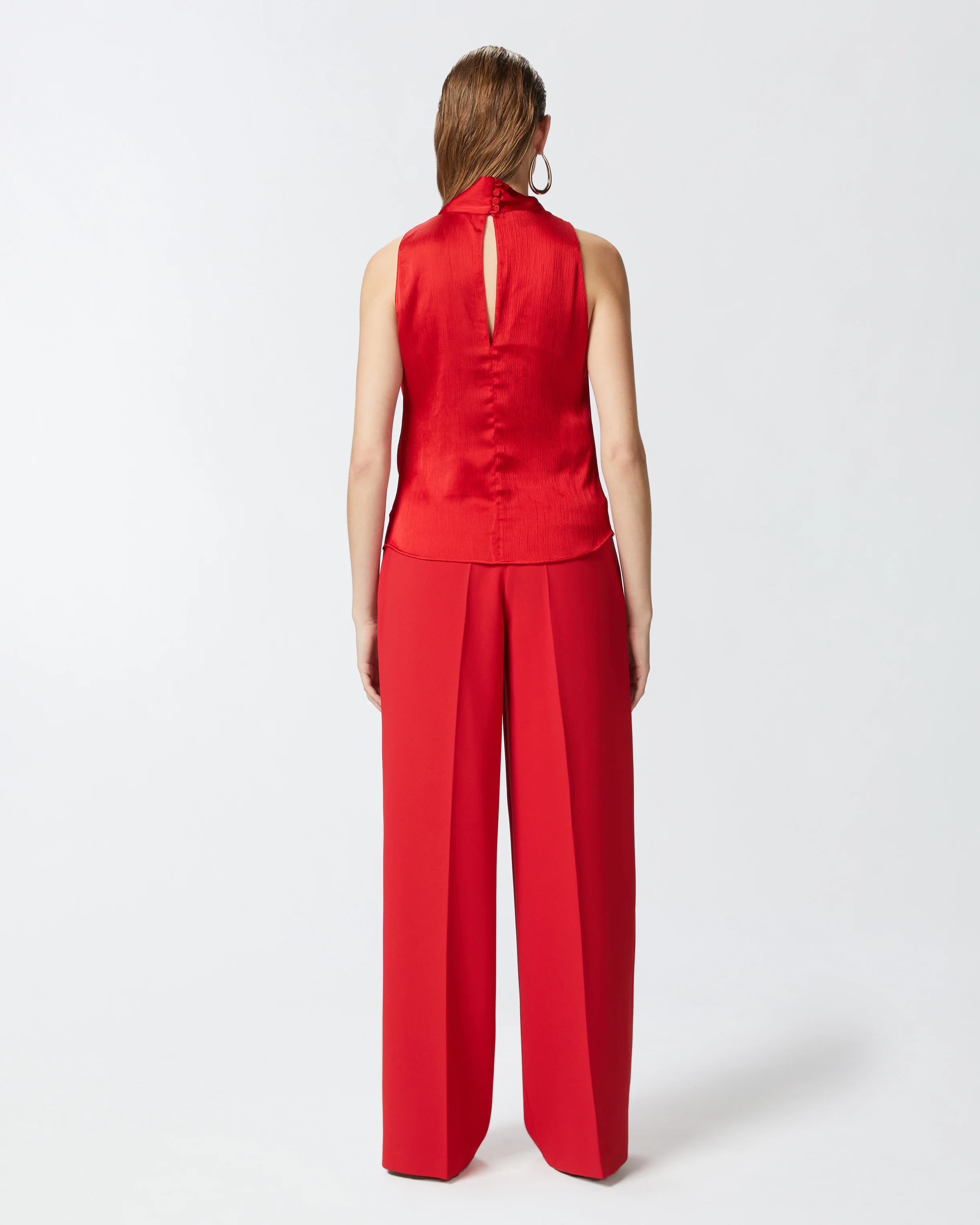 Top drapé ondulé | Rouge